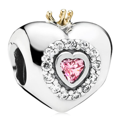 PANDORA 潘多拉 女士 粉红公主心爱心925银串饰 串珠配珠 791375PCZ