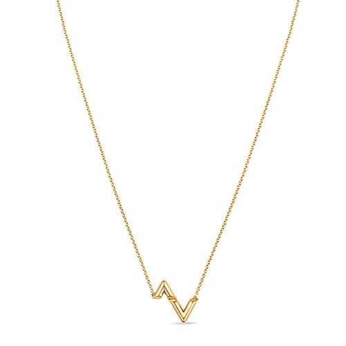 Louis Vuitton/路易威登 22春夏新款Volt系列 18K金黄金徽标字母组合造型项链Q93868