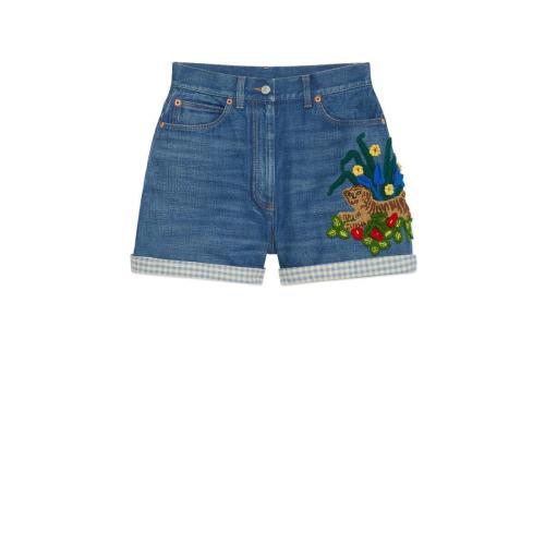  GUCCI古驰 22年秋冬 女士 中国新年系列牛仔短裤 683732 XDBV7 4447