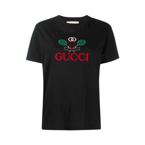  GUCCI/古驰 女士黑色棉质短袖T恤 580762 XJC0H 1082 PLFSX
