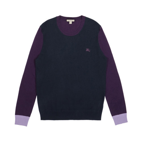 BURBERRY/博柏利 男士拼色羊绒混纺棉质圆领套头毛衣 39300 多色可选