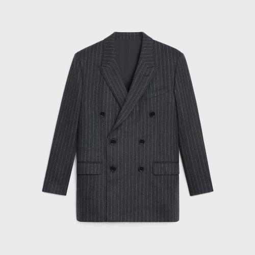  CELINE赛琳思琳 22年秋冬 女士 夹克 JUDE条纹法兰绒夹克 2V52F971C.10AN