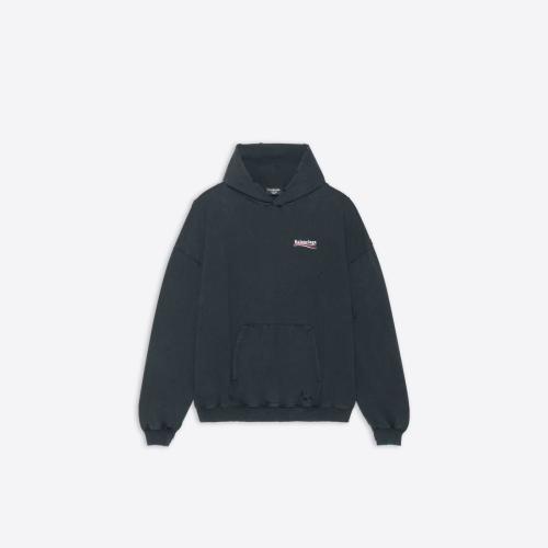  BALENCIAGA巴黎世家 22年春夏 男士 卫衣 POLITICAL CAMPAIGN廓形连帽卫衣 620973TKVI99034