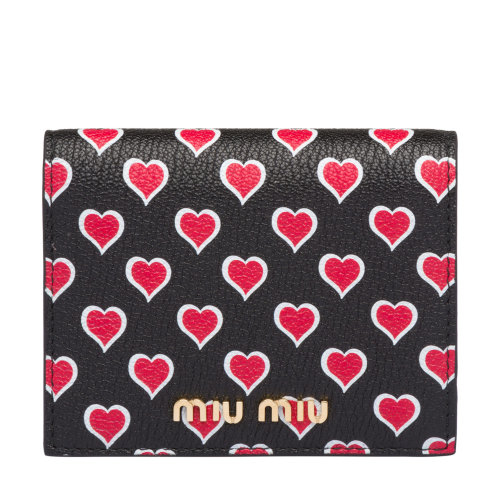 Miu Miu/缪缪 女士通体Love标识皮革钱包 5MV204_2BCZ