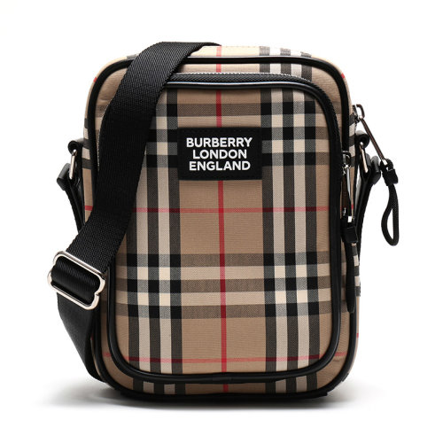 BURBERRY/博柏利 男女通用款Vintage格纹织物/配皮单肩斜挎包 80233811
