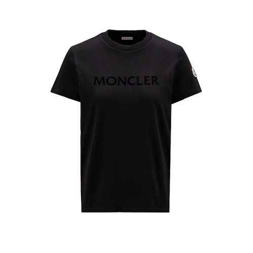 Moncler/蒙克莱 22年秋冬新款 女士黑色纯棉同色商标短袖T恤H20938C00012829HP999