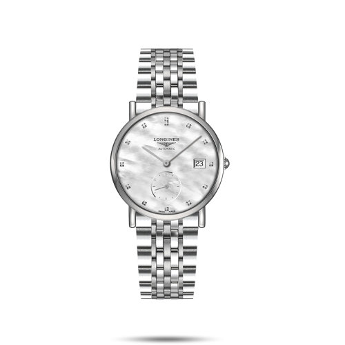 LONGINES/浪琴 22年秋冬新款 博雅系列 女士白色珍珠母贝表盘自动机械机芯精钢表壳表带腕表34.5毫米L4.312.4.87.6
