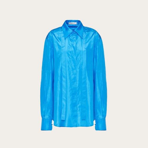  VALENTINO华伦天奴 22年秋冬 女士 长袖衬衫 CHEMISIER EN TAFFETAS LA_Vé XB0AB3K0745PV3