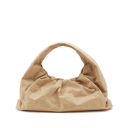 Bottega Veneta/葆蝶家  宝缇嘉女包 THE SHOULDER POUCH 女士卡其色大号牛皮纸时尚单肩手提包 607984 VA950 9235