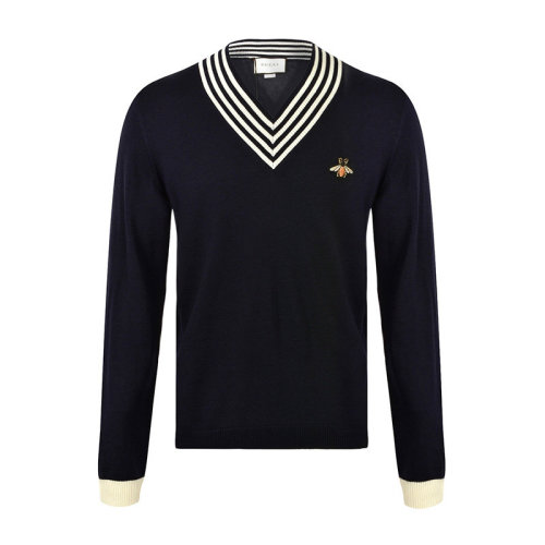 GUCCI/古驰 古琦男装 时尚百搭 男士 深蓝色羊毛针织衫/毛衣 496442 X9I00 4650