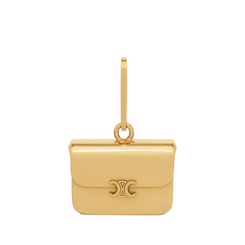 CELINE/赛琳 SEPARABLES TRIOMPHE系列 金色饰面黄铜包包形状吊坠46X516BRA.35OR