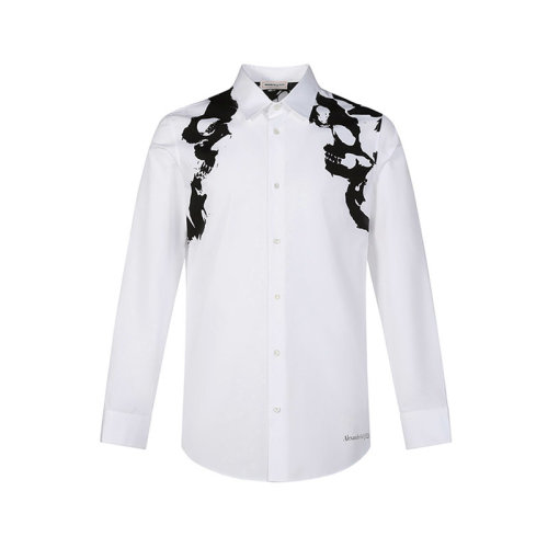 Alexander McQueen/亚历山大麦昆【22春夏新款】男士棉质长袖衬衫 682292 QSO48