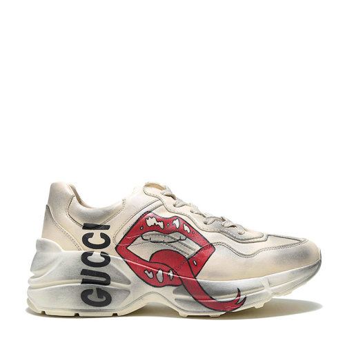 GUCCI/古驰 Rhyton系列女士饰嘴唇印花运动鞋 552093 A9L00