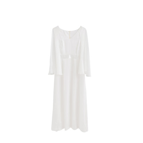 GeleiStory/GeleiStory 夏季新品显瘦气质白色V领连衣裙 女装>女士裙装>女士连衣裙