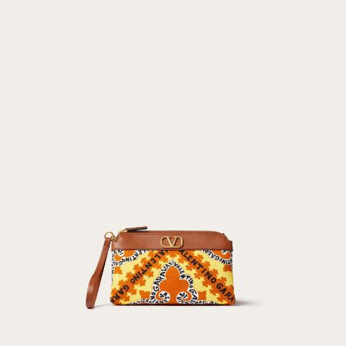  VALENTINO华伦天奴 22年秋冬 女士 钱包 POCHETTE VLOGO SIGNATURE EN TOILE a IMPRIMé MINI