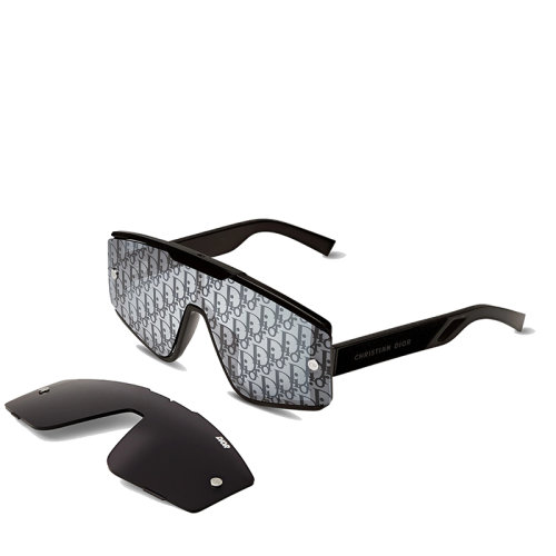 DIOR/迪奥  男士蓝色Dior斜角和灰色镜面二合一太阳镜 可更换镜片XTRMMUAT_10B8