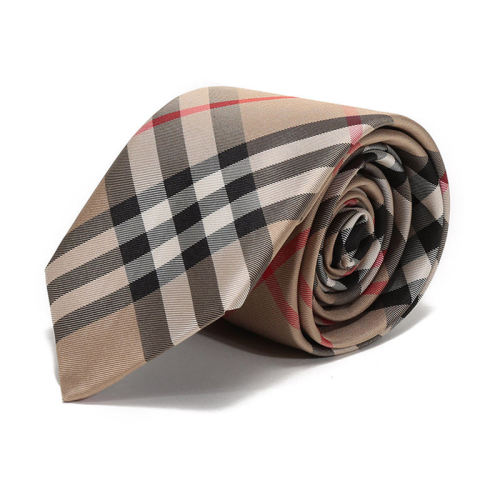 BURBERRY/博柏利  巴宝莉男士米色格纹领带/领结/领带夹领带 80116931 HKY012467