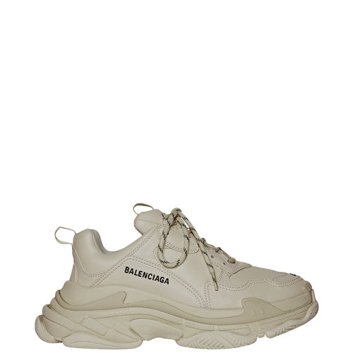 Balenciaga/巴黎世家 22年春夏新款 TRIPLE S系列 女士米色聚氨酯高性能面料运动鞋524039W2FA59700