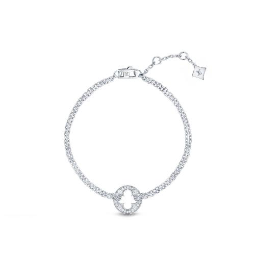  LV路易威登 22年秋冬 女士 手链 BRACELET CHAINE EMPREINTE， OR BLANC ET DIAMANTS Q95622 预定商品2-8周发货