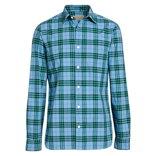 BURBERRY/博柏利  男士长袖衬衫格纹棉质休闲上装上衣衬衫