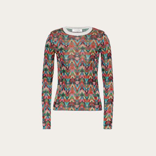  VALENTINO华伦天奴 22年秋冬 女士 针织衫 PULL EN JACQUARD LUREX XB3KC31C6VHM12