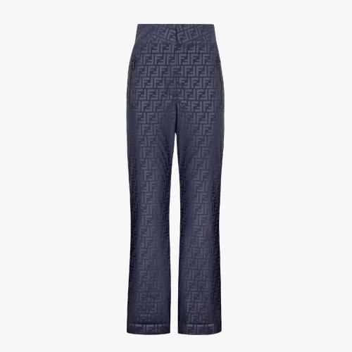  FENDI芬迪 22年秋冬 女士 运动裤 蓝色FF高科技布料长裤 FAB313AK8AF1IHG