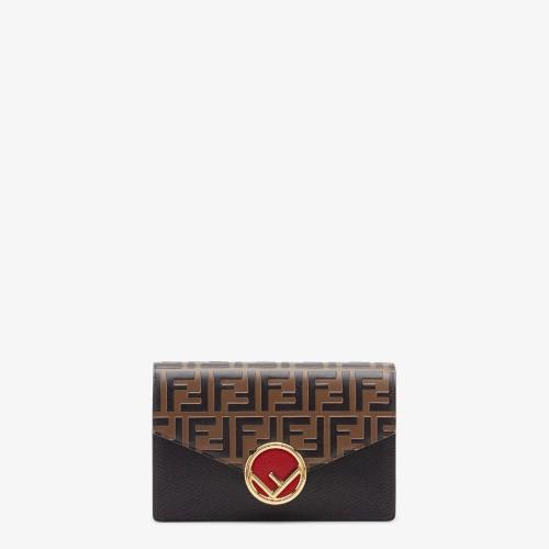  FENDI芬迪 22年秋冬 女士 钱包 黑色皮革迷你手袋 8BS006AAIIF13VK