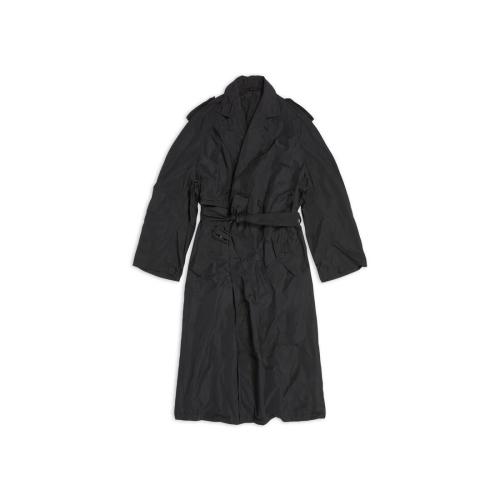 BALENCIAGA巴黎世家 22年秋冬 女士 风衣 Packable Trench in Black 720148TMO051000