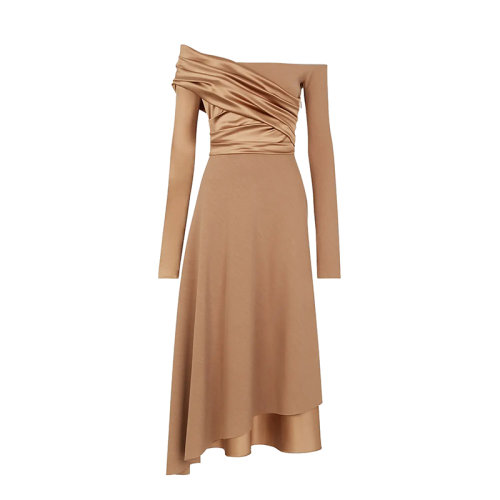 FENDI/芬迪      女士棕色针织无肩带连衣裙FDB664AGU2F0QU5