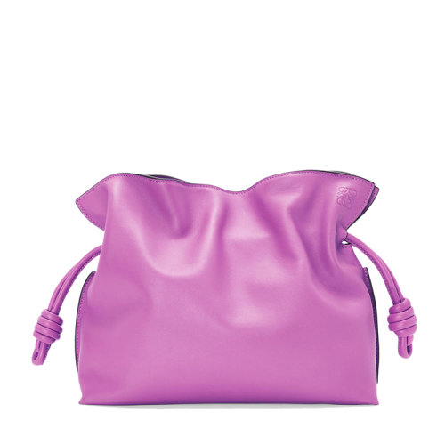 LOEWE/罗意威 22春夏新款Flamenco系列 女士亮紫色纳帕小牛皮单肩斜挎手拿包0010640472