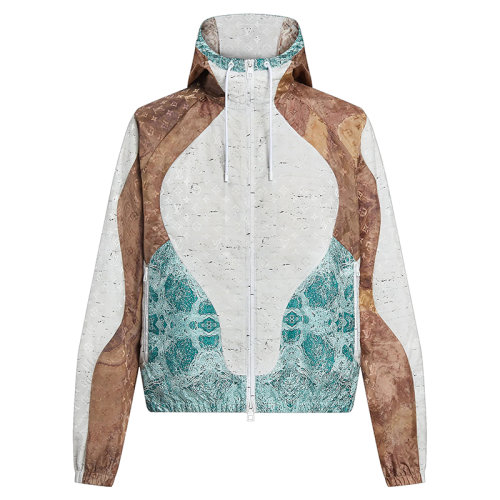 Louis Vuitton/路易威登 21年秋冬新款 Trompe-L'?il et Illusions系列 男士拼色尼龙防水大理石风衣1A976C