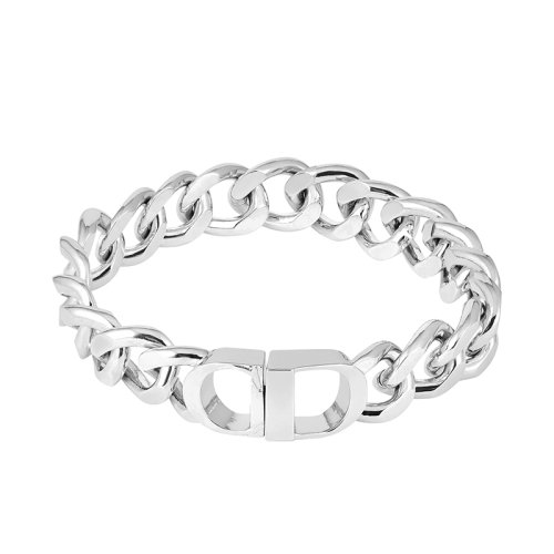 DIOR/迪奥  CD ICON系列 男士银色黄铜CD图标签名磁性表扣手链B1081HOMMT_D000