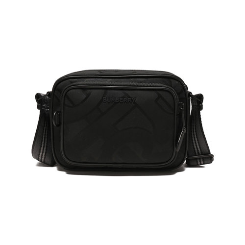BURBERRY/博柏利 男款织物单肩斜挎包相机包黑色专属标识图案 80437081