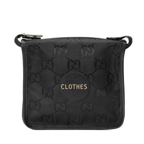 GUCCI/古驰 22早春新款Off The Grid系列 男士小号黑色再生尼龙拼皮暗纹老花手拉链开合旅行包674801UKDLN1000