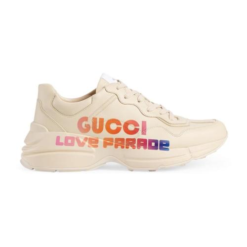  GUCCI古驰 22年秋冬 男士 Rhyton系列男士皮革运动鞋 703810 DRW00 9522