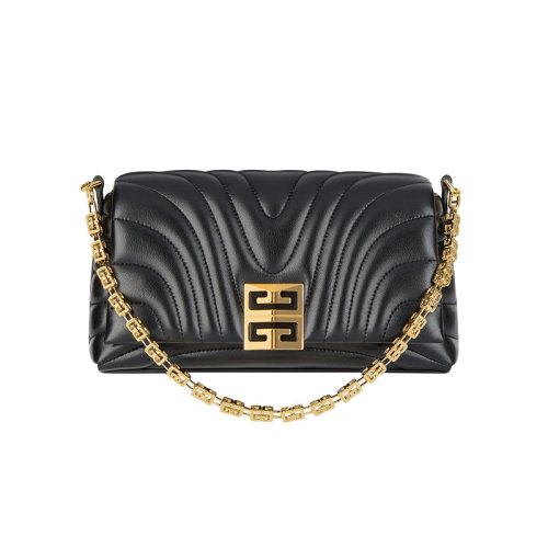 Givenchy/纪梵希 22新款 4G Soft系列 女士小号黑色绗缝小牛皮金属磁扣开合拆卸长肩带金属链金色饰面单肩斜挎包BB50QAB1JX-001