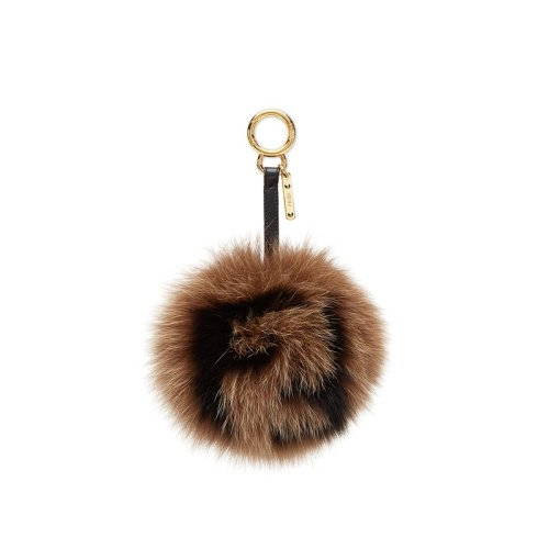 FENDI/芬迪  女士FF标志狐狸毛球挂饰 四色可选 7AR683A3VCF13YE