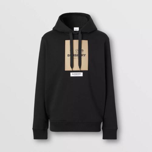  BURBERRY 22年秋冬 男士 标签贴花棉质连帽衫 80571001
