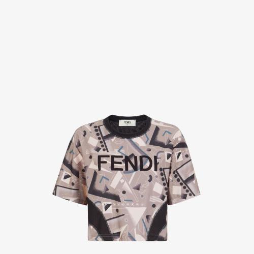  FENDI芬迪 22年秋冬 女士 短袖T恤 Cropped T-shirt FAF318AK80F1IHH