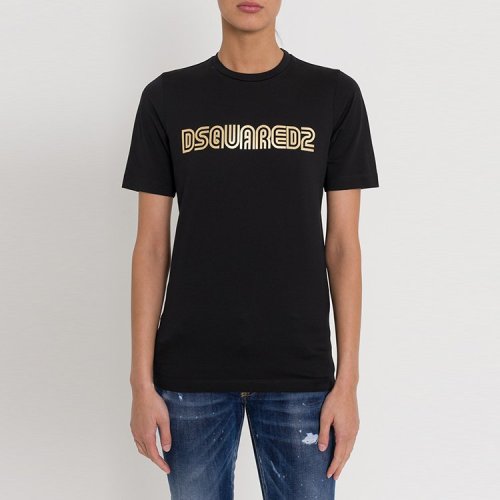 Dsquared2/D二次方 秋冬 女性 字母 宽松 黑色 女士短袖T恤 S75GC0930S22844 900