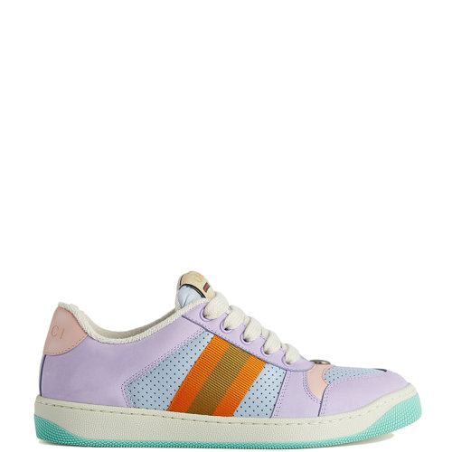GUCCI/古驰 22年秋冬新款 Lovelight系列 女士浅紫色绒面材质Screener运动鞋?7082950YIA05380