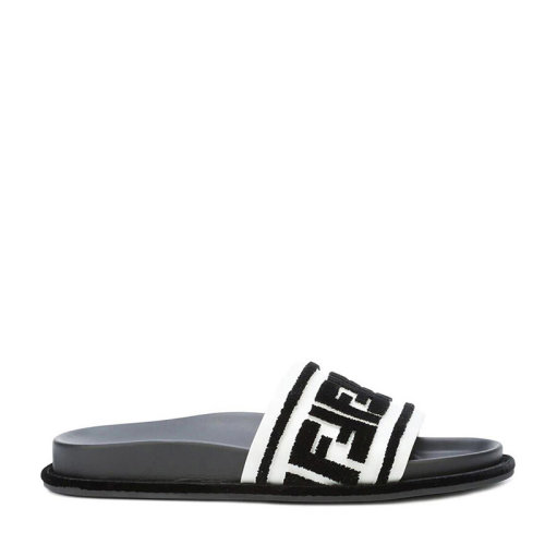 FENDI/芬迪 女士黑色时尚双F印花凉鞋家居拖鞋沙滩鞋女鞋 8X6762-A349-F08RB