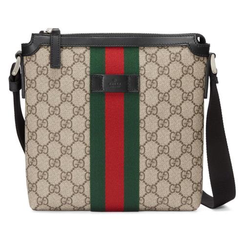 GUCCI古驰 22年秋冬 男士 织带GG Sup*w*reme扁平邮差包 471454 KHNGN 9692 预定商品1-3周发货