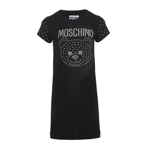 MOSCHINO/莫斯奇诺22春夏Crystal Teddy互扣平纹针织女士连衣裙V042905261
