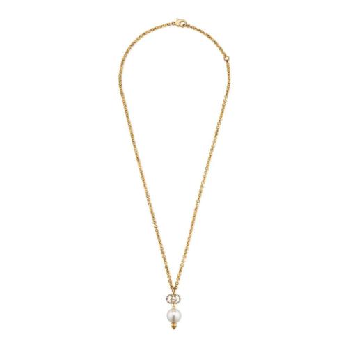 GUCCI古驰 22年秋冬 女士 互扣式 G 珍珠项链 582806 J1D51 8516