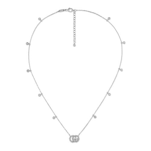 GUCCI古驰 22年秋冬 女士 GG Running系列18k金钻石项链 481624 J8568 9066