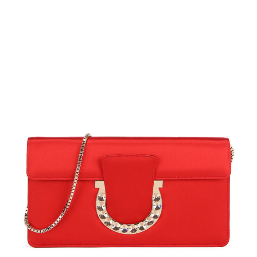 Salvatore Ferragamo/菲拉格慕 女士 女包 红色皮革时尚斜跨包单肩包 21F813 0675500