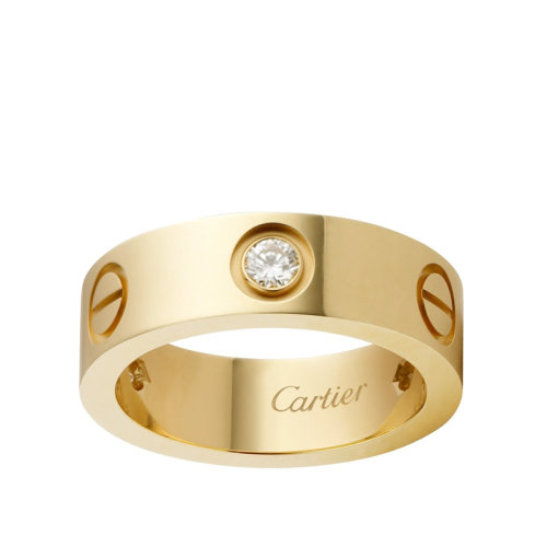 CARTIER/卡地亚 经典款LOVE 18K金黄金钻石戒指 镶嵌3颗钻石 B4032400