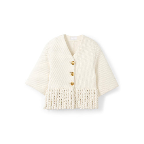 【21春夏新款】St.John/盛蔷马克西流苏针织外套女士夹克K6130V1