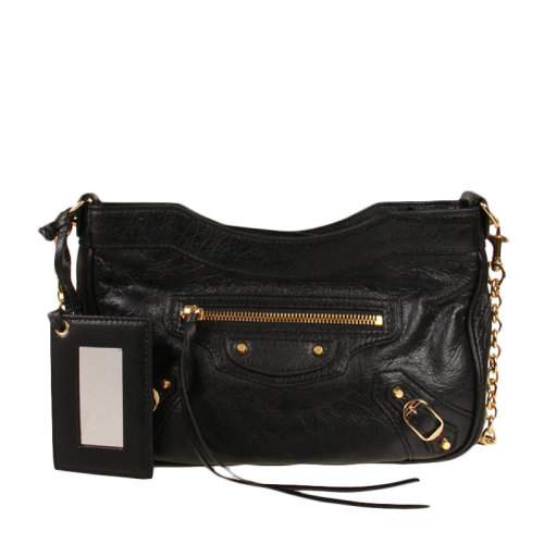 Balenciaga 巴黎世家 Classic city系列 女士黑色机车包单肩包链条包斜挎包
